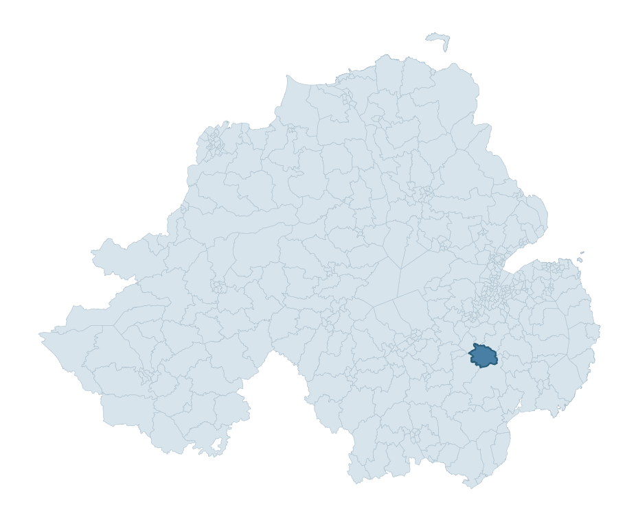 Regional context map showing DROMARA ward within Lisburn and Castlereagh