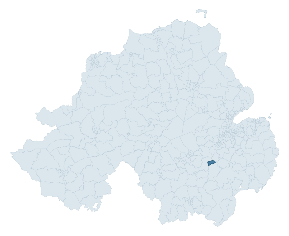 Regional context map showing DROMORE ward within Armagh City, Banbridge and Craigavon