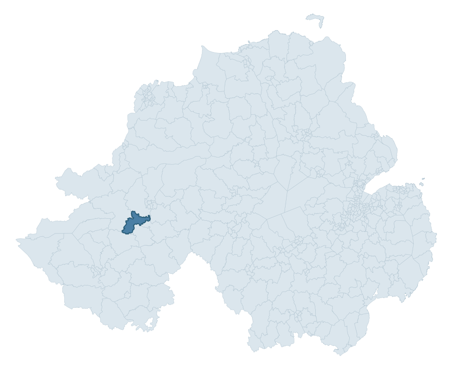 Regional context map showing DROMORE ward within Fermanagh and Omagh