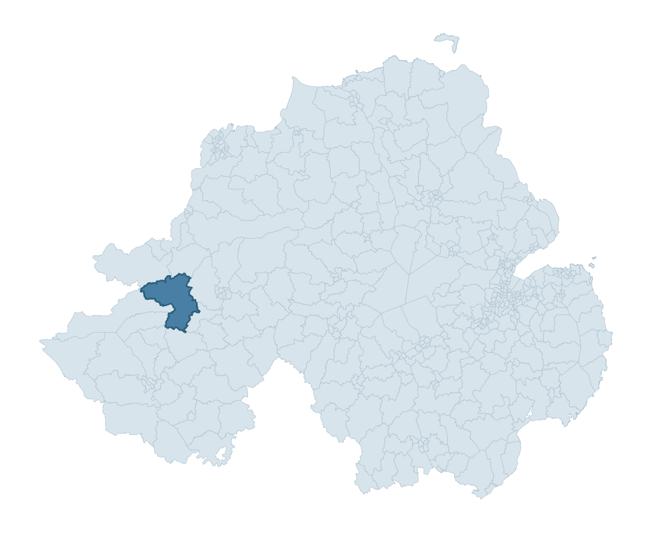 Regional context map showing DRUMQUIN ward within Fermanagh and Omagh