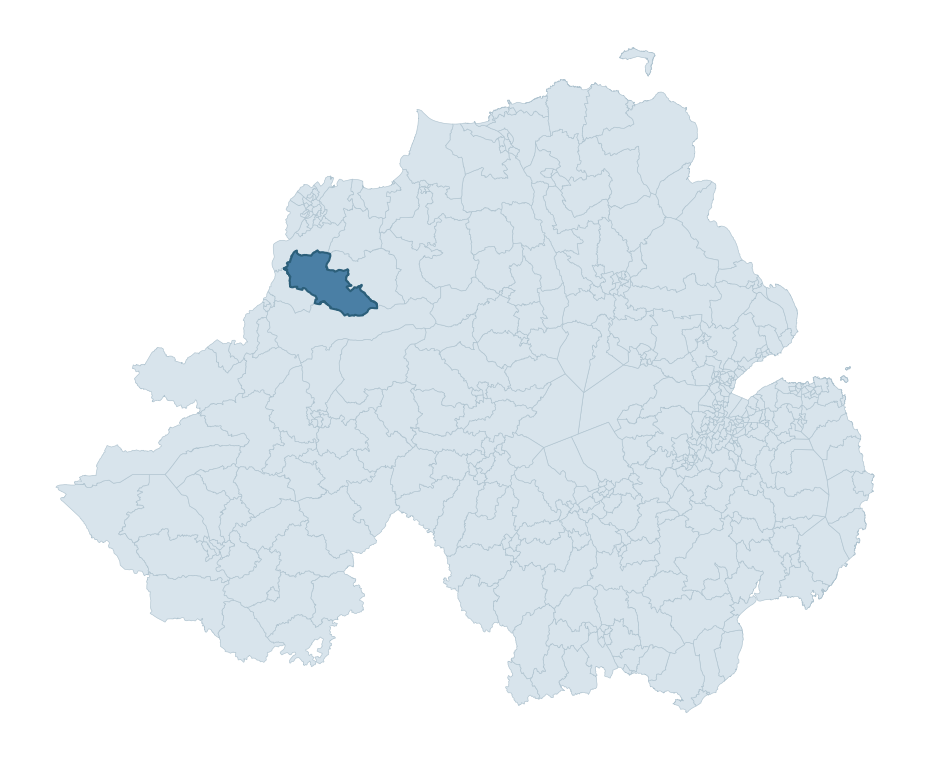 Regional context map showing DUNNAMANAGH ward within Derry City and Strabane