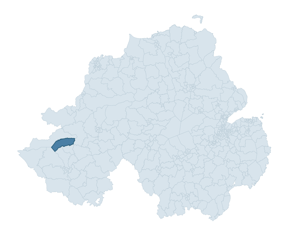 Regional context map showing EDERNEY and KESH ward within Fermanagh and Omagh