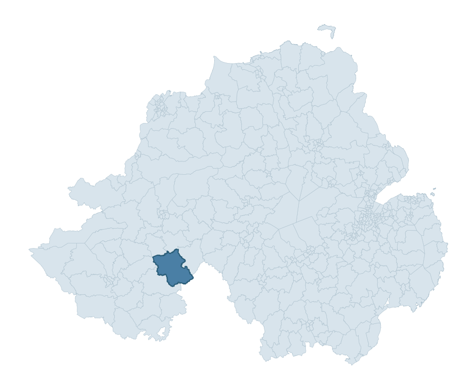 Regional context map showing FIVEMILETOWN ward within Mid Ulster