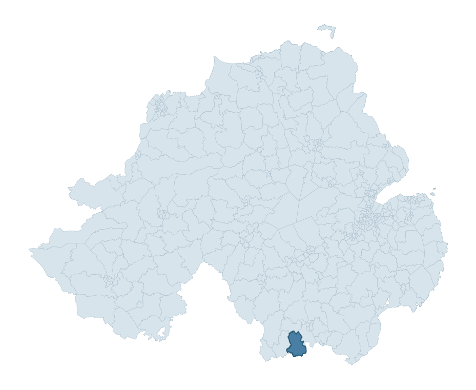 Regional context map showing FORKHILL ward within Newry, Mourne and Down