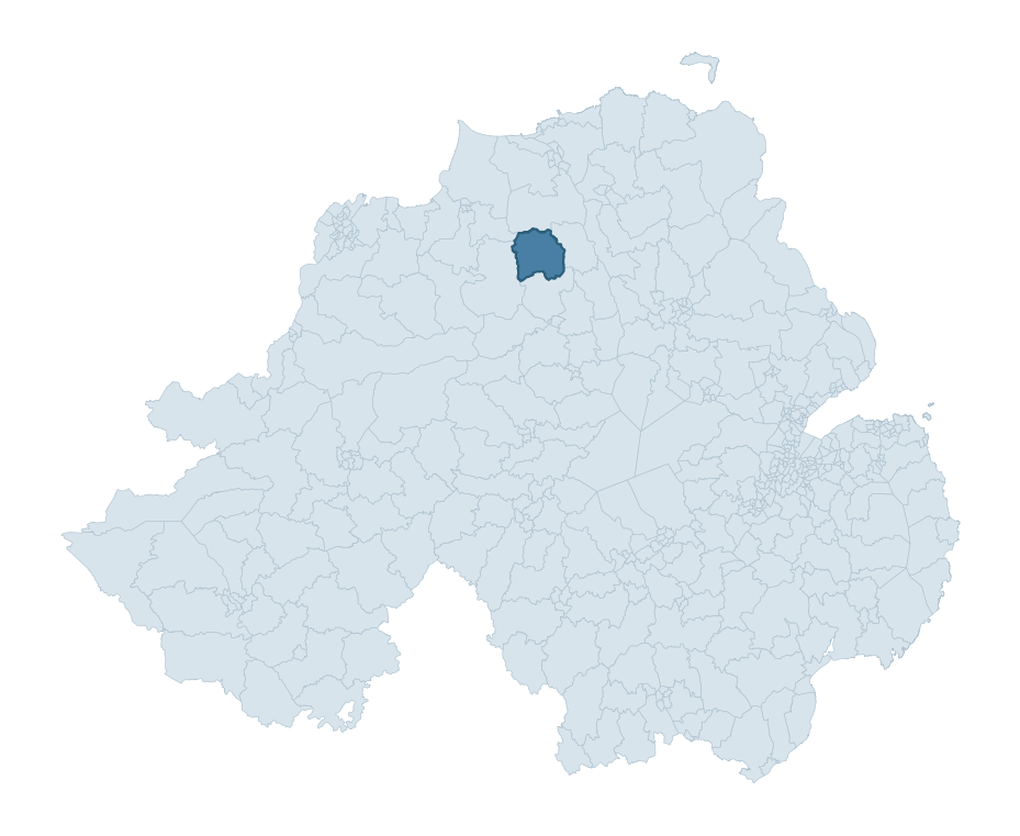 Regional context map showing GARVAGH ward within Causeway Coast and Glens