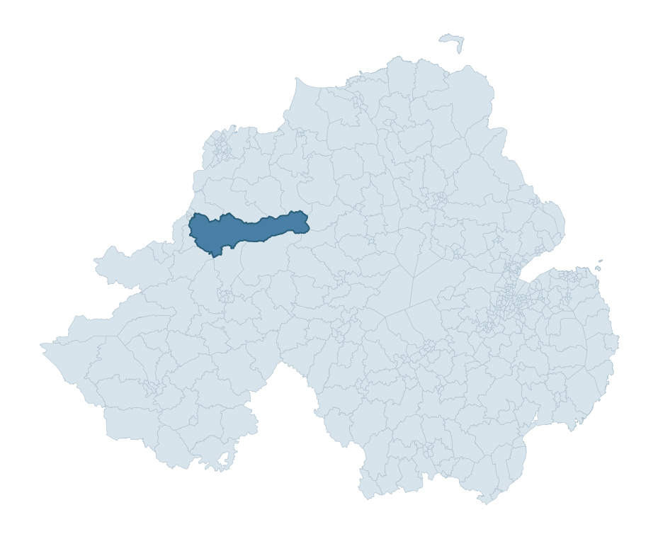 Regional context map showing GLENELLY VALLEY ward within Derry City and Strabane