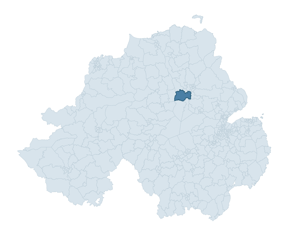 Regional context map showing GRANGE ward within Mid and East Antrim