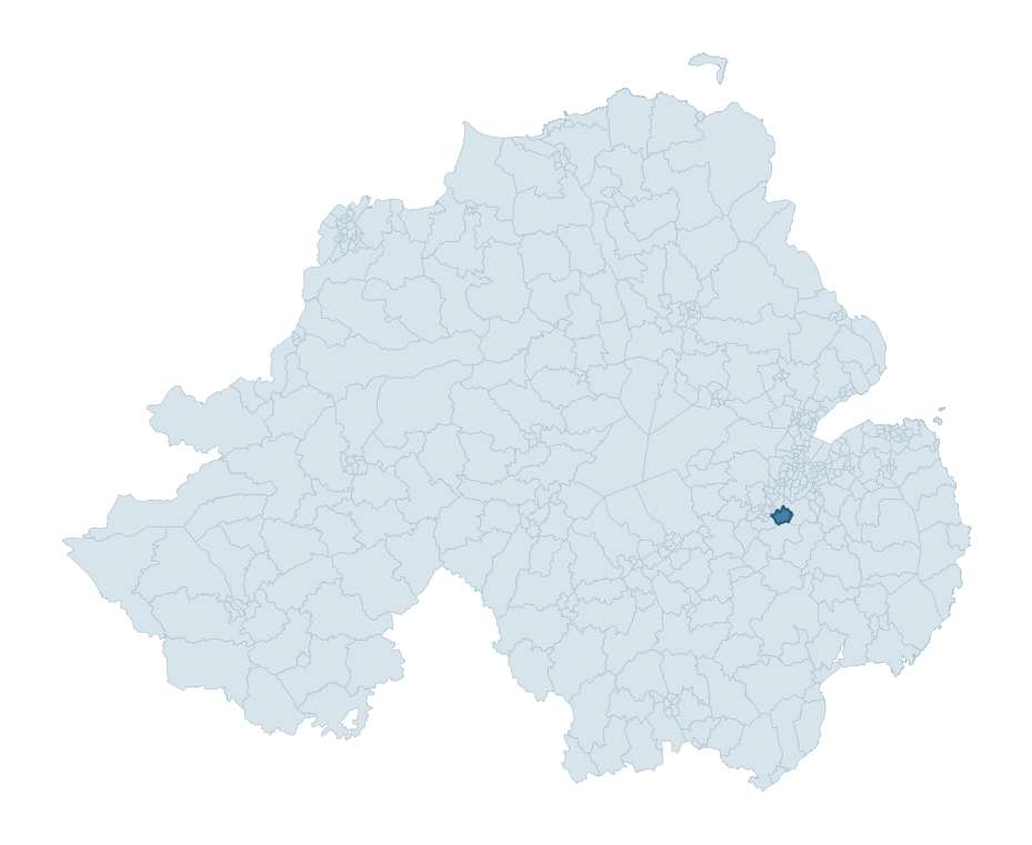 Regional context map showing HILLHALL ward within Lisburn and Castlereagh