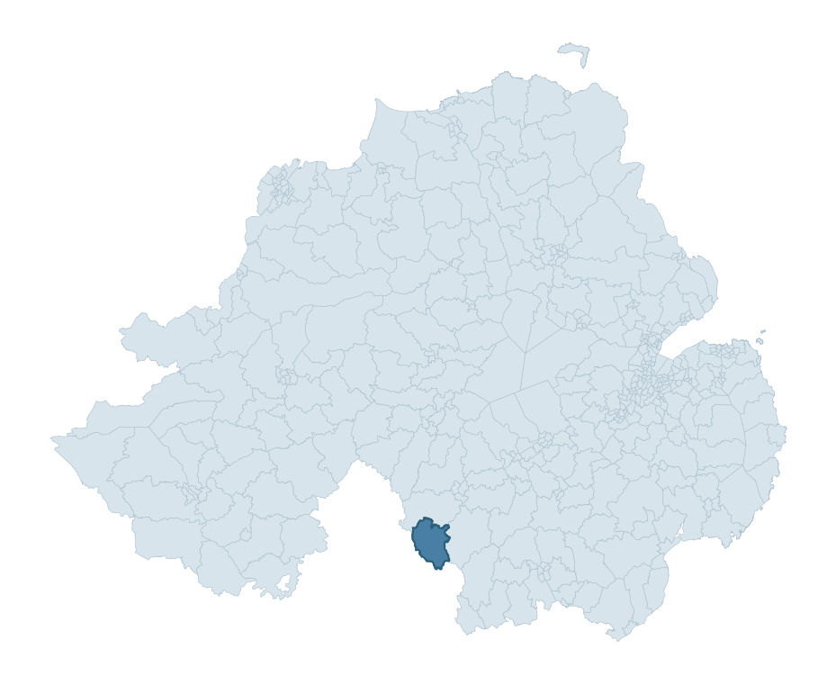 Regional context map showing KEADY ward within Armagh City, Banbridge and Craigavon