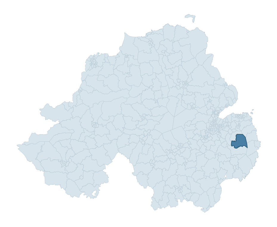 Regional context map showing KILLINCHY ward within Ards and North Down