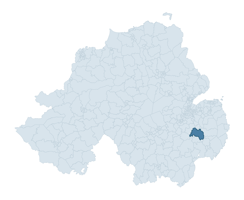 Regional context map showing KILMORE ward within Newry, Mourne and Down