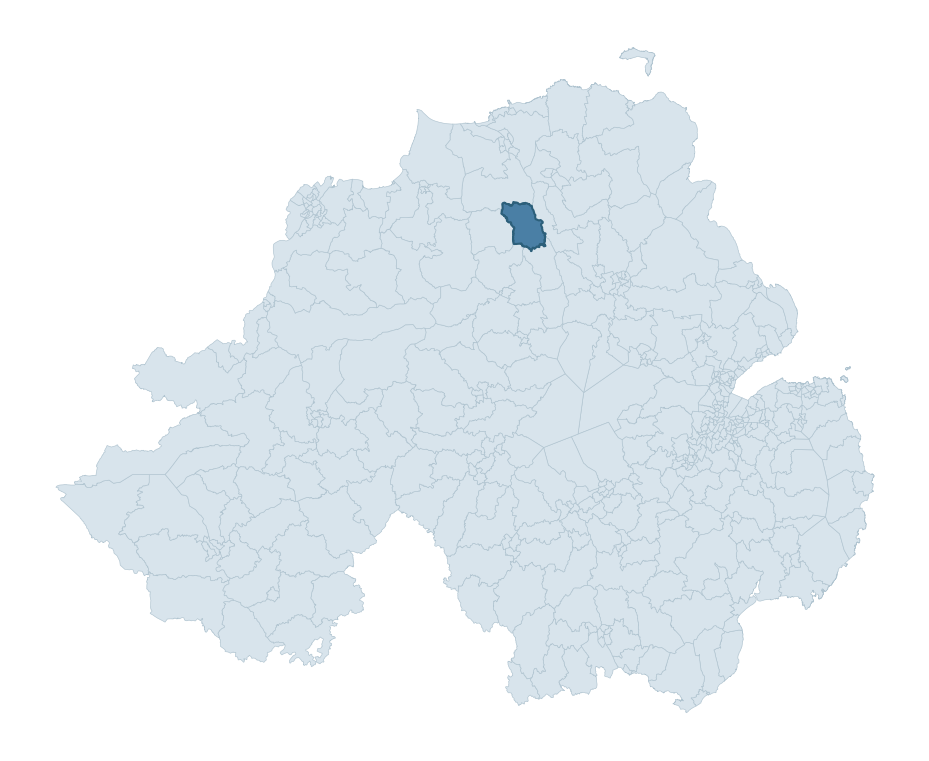 Regional context map showing KILREA ward within Causeway Coast and Glens