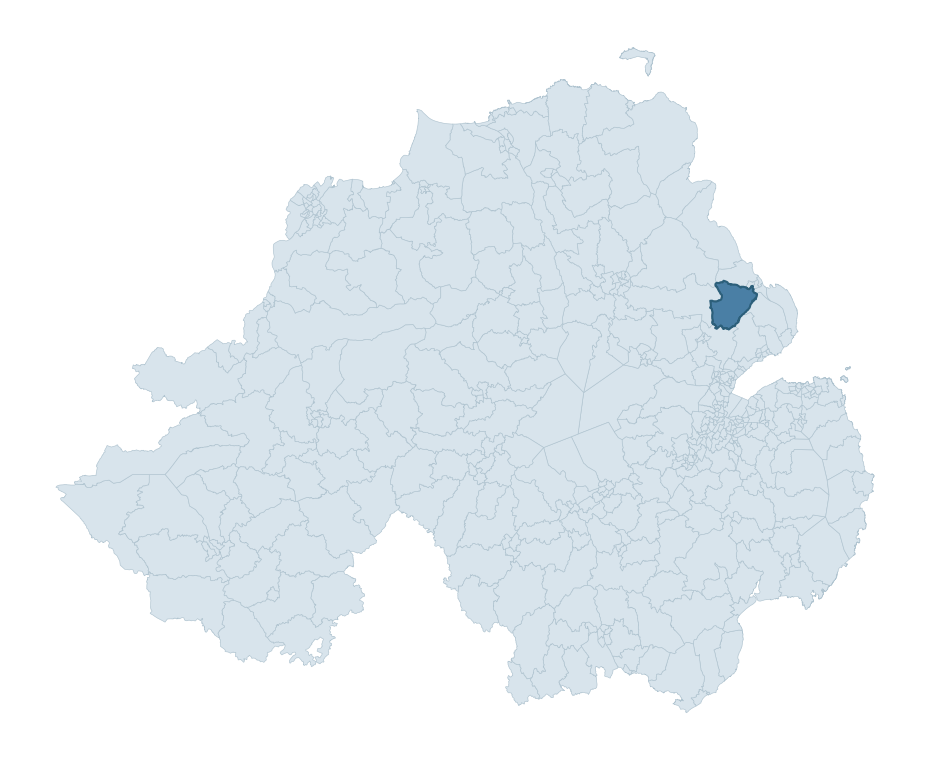 Regional context map showing KILWAUGHTER ward within Mid and East Antrim