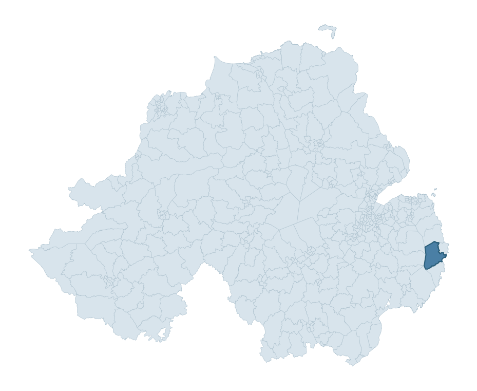 Regional context map showing KIRCUBBIN ward within Ards and North Down