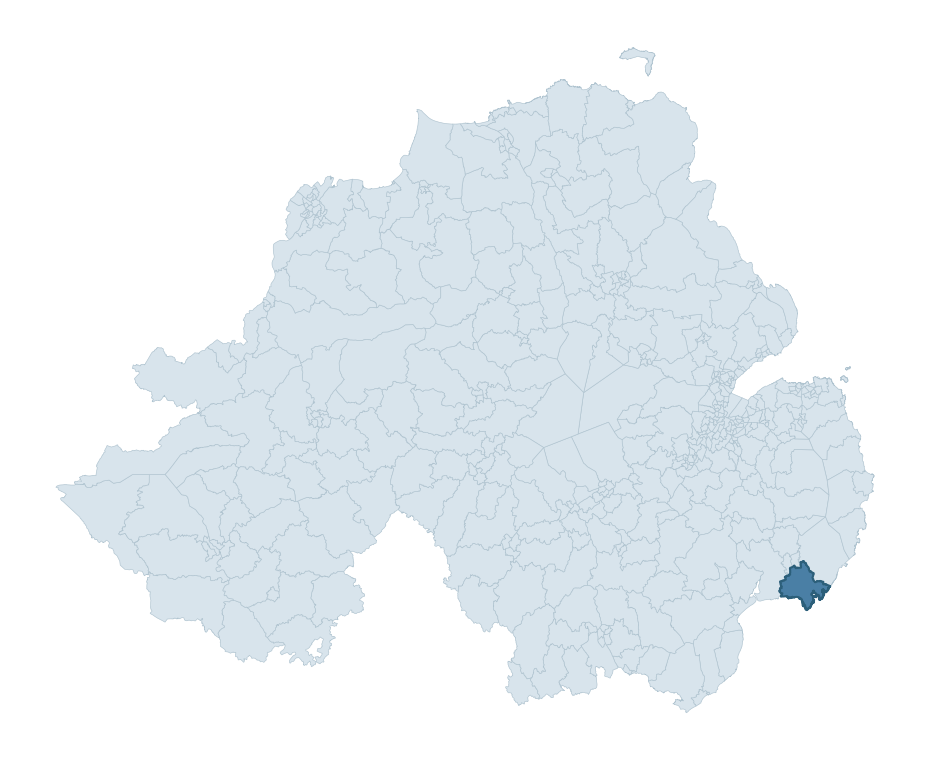 Regional context map showing LECALE ward within Newry, Mourne and Down