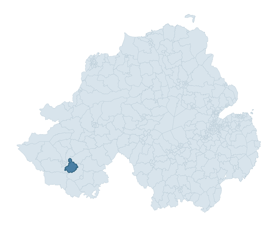Regional context map showing LISBELLAW ward within Fermanagh and Omagh