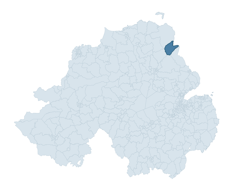 Regional context map showing LURIGETHAN ward within Causeway Coast and Glens