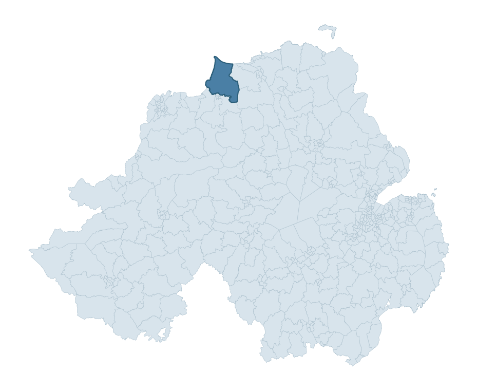 Regional context map showing MAGILLIGAN ward within Causeway Coast and Glens