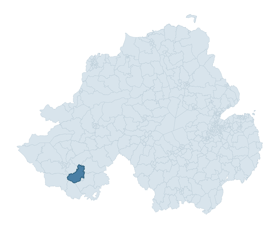 Regional context map showing MAGUIRESBRIDGE ward within Fermanagh and Omagh