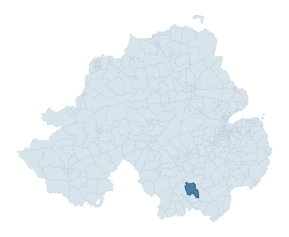 Regional context map showing MAYOBRIDGE ward within Newry, Mourne and Down