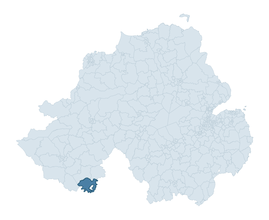 Regional context map showing NEWTOWNBUTLER ward within Fermanagh and Omagh