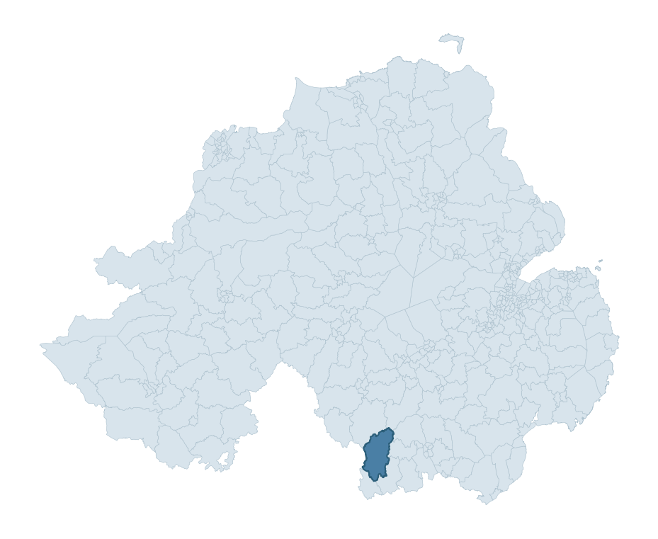 Regional context map showing NEWTOWNHAMILTON ward within Newry, Mourne and Down