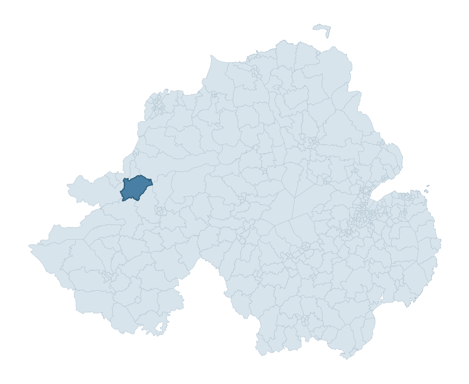 Regional context map showing NEWTOWNSTEWART ward within Derry City and Strabane