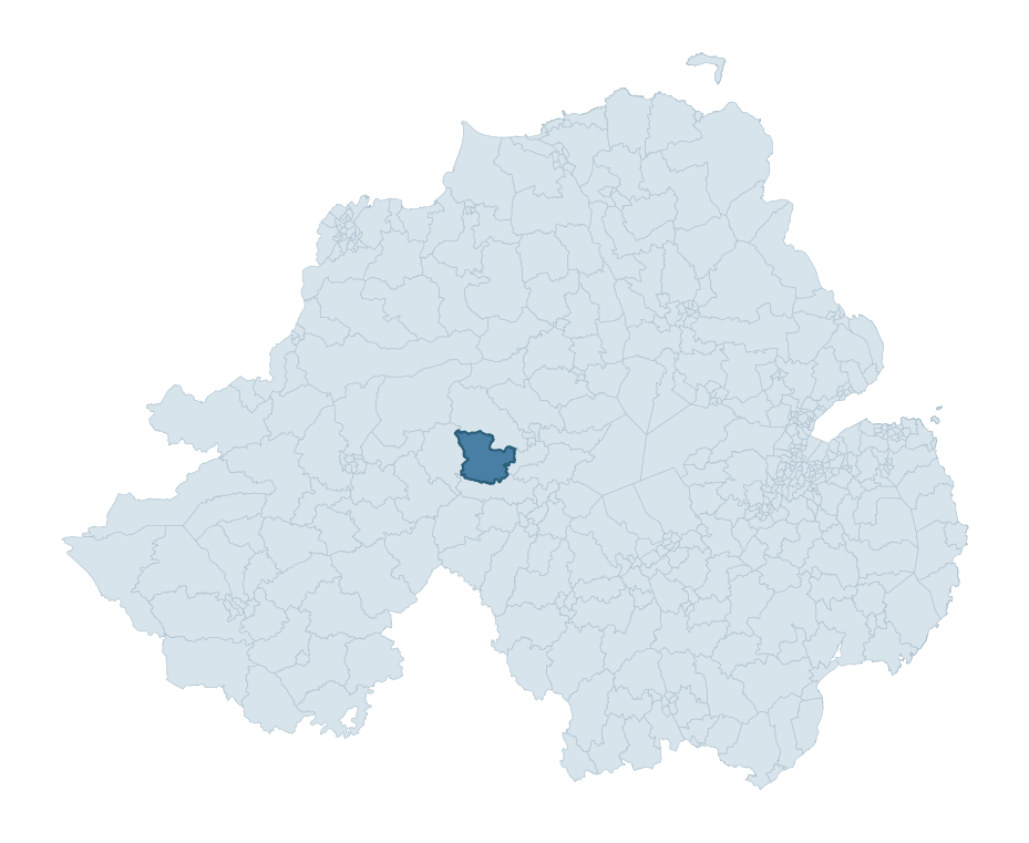 Regional context map showing POMEROY ward within Mid Ulster
