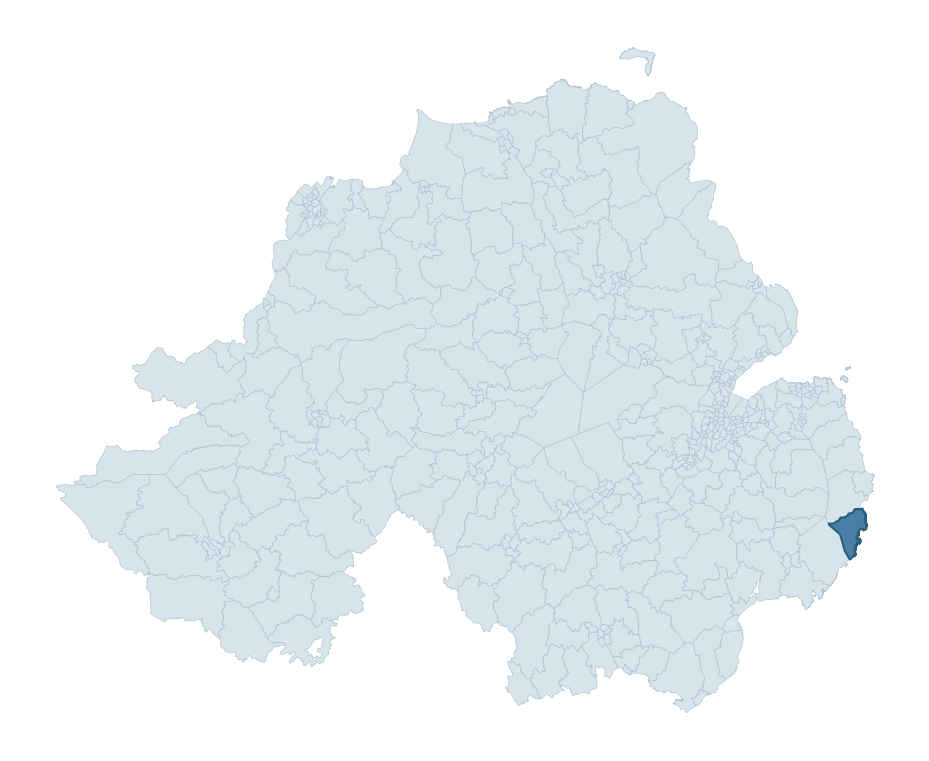 Regional context map showing PORTAFERRY ward within Ards and North Down