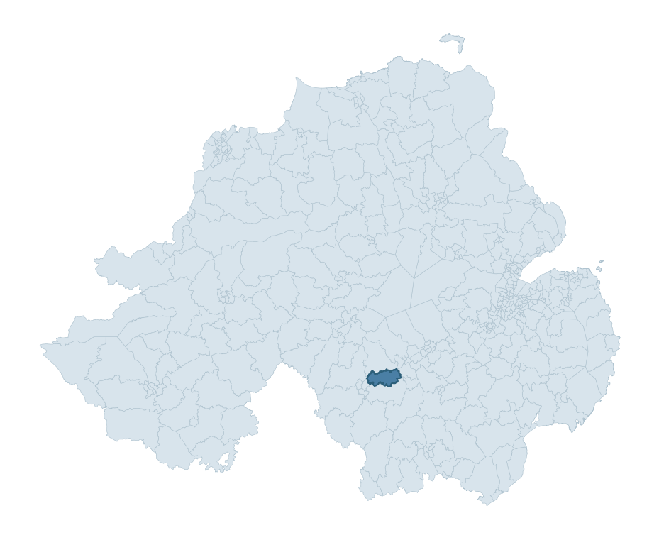 Regional context map showing RICHHILL ward within Armagh City, Banbridge and Craigavon