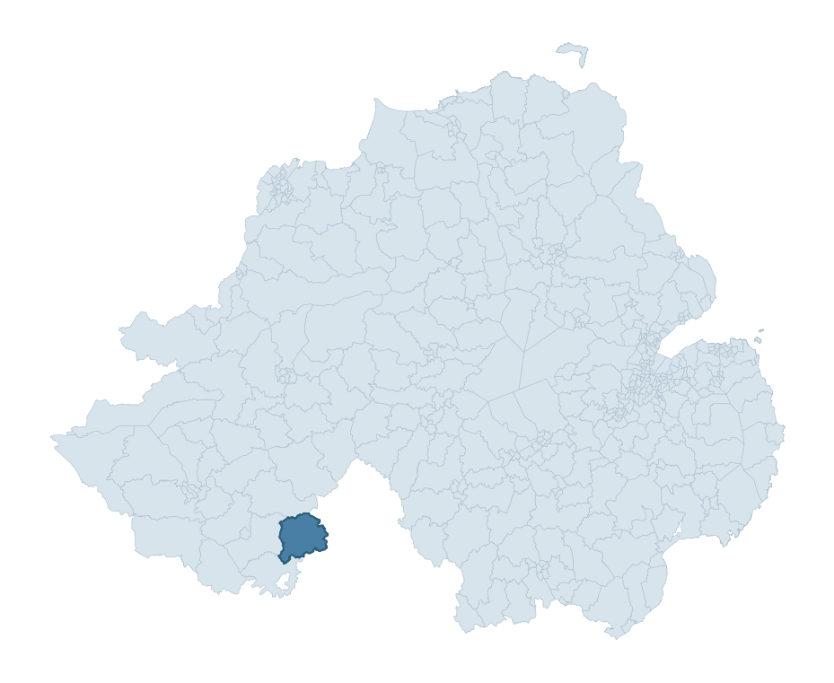 Regional context map showing ROSSLEA ward within Fermanagh and Omagh