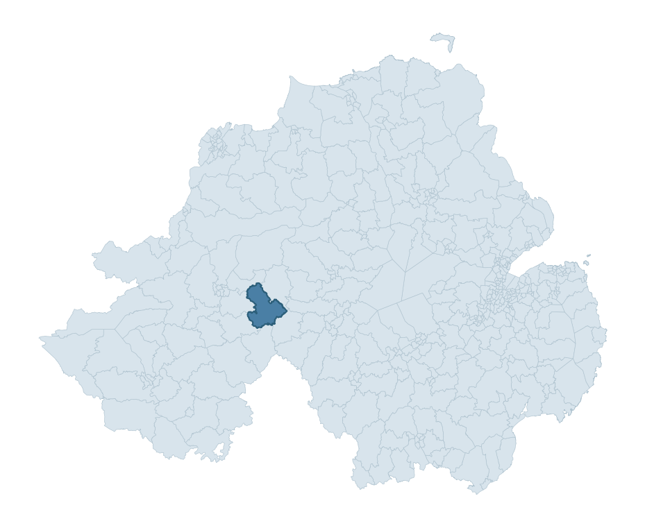 Regional context map showing SIXMILECROSS ward within Fermanagh and Omagh