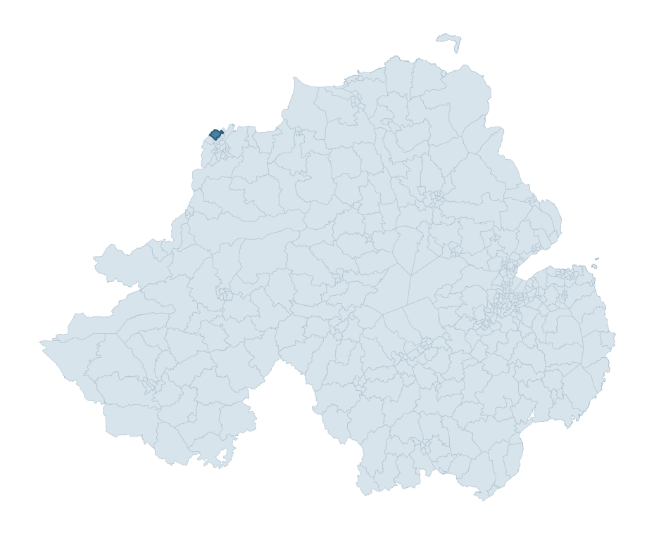 Regional context map showing SKEOGE ward within Derry City and Strabane