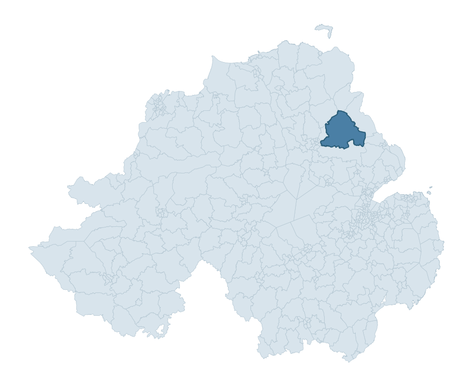 Regional context map showing SLEMISH ward within Mid and East Antrim