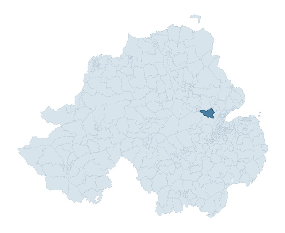 Regional context map showing TEMPLEPATRICK ward within Antrim and Newtownabbey