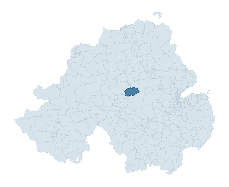 Regional context map showing THE LOUP ward within Mid Ulster