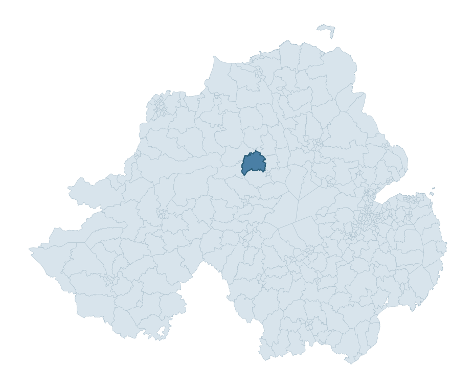 Regional context map showing TOBERMORE ward within Mid Ulster