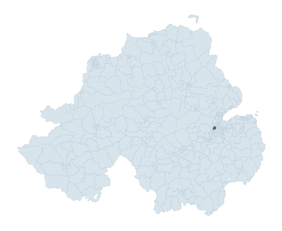 Regional context map showing TURF LODGE ward within Belfast